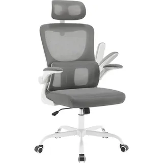 Woltu Bürostuhl Netzstoff Grau