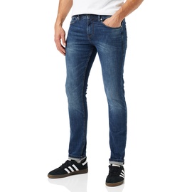 TOM TAILOR Denim 5-Pocket-Jeans Piers Slim Jeans Dark Stone Wash Denim Blau,