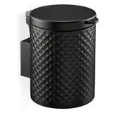 Relaxdays Kosmetikeimer Wandmontage, 5 Liter, Absenkautomatik, Inneneimer, Metall, runder Badezimmer Mülleimer, schwarz