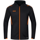 Trainingsjacke mit Kapuze schwarz/neonorange 3XL