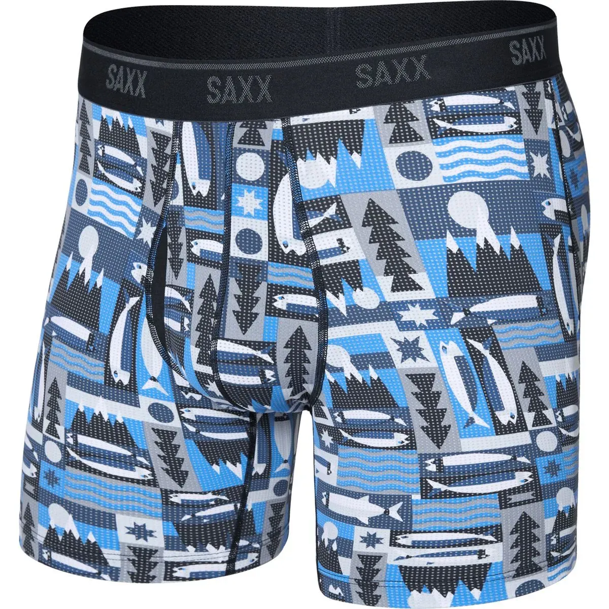 Saxx Quest Quick-dry Mesh Boxer Brief FLY winter angler-blue (WAB) L