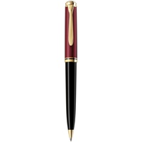 Pelikan Kugelschreiber Souverän 800, Schwarz-Rot, hochwertiger Druckkugelschreiber im Geschenk-Etui, 816649