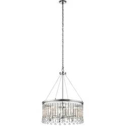 Kronleuchter/Pendelleuchte Piper, 6 Lichter, Chrom poliert - KL-PIPER-6P-PC