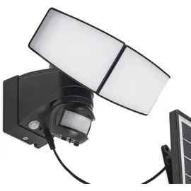 PRIOS Kalvito LED-Solar-Wandstrahler Sensor, 2-fl. - schwarz,