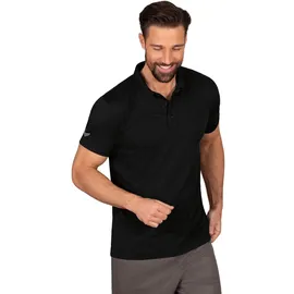 Trigema Poloshirt TRIGEMA "TRIGEMA aus Polyester mit Knopfleiste«, Gr. L, schwarz, Herren Shirts Kurzarm