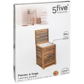 5five simply smart Holzkorb in braun - Wäschekorb "blackacia" 65l aus akazienholz