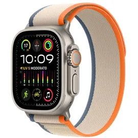 Apple Watch Ultra 2 GPS + Cellular 49 mm Titangehäuse natur, Trail Loop orange/beige M/L