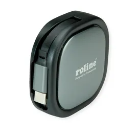 Roline USB 2.0 Aufrollbares Kabel, C-C ST/ST, schwarz, 1,2 m