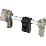 DENI Schloss-WC-Modulset Profilzylinder 3615 vernickelt, rot/grün