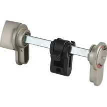 DENI Schloss-WC-Modulset Profilzylinder 3615 vernickelt, rot/grün