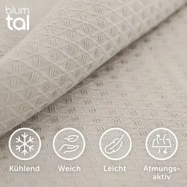 Blumtal Kühldecke 150x200 cm - Bambus Sommerdecke für Sofa & Bett, atmungsaktiv & kühlend – Taupw, ideal als Reisedecke- Taupe - Taupe