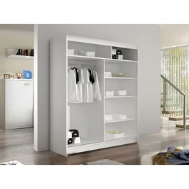 Mirjan24 Schwebetürenschrank Camino II, Garderobe mit zwei Türen, Frontspiegel, Kleiderschrank (Farbe: Cashmere, ohne Beleuchtung) - Beige
