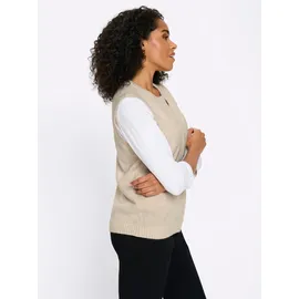 Classic Basics Strickweste in Sesam-Ecru-Meliert 52