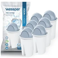Wessper Classic Filterkartuschen für hartes Wasser passend für Brita Classic Wasserfilterkartuschen, Pack 6