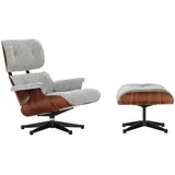 Vitra - Lounge Chair & Ottoman, schwarz / poliert, Santos Palisander, Nubia, salt'n pepper (neue Maße)