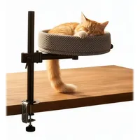 Relaxdays Katzenbett für Schreibtisch Grau,Schwarz
