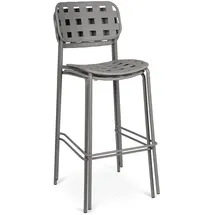 BIZZOTTO Gartenbarhocker Clover 4er-Set aus Metall, modern, grau, stapelbar, outdoor geeignet