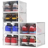 REFORUNG 6 Stück Schuhboxen Stapelbar Aufbewahrungsboxen Schuhe Schuh Boxen Plastik Schuhaufbewahrungsboxen Schuhkiste Durchsichtig Schuhkarton Transparent Schuhorganizer Schuhkasten für Sneaker