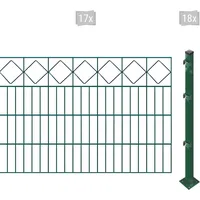 Arvotec Doppelstabmattenzaun »ESSENTIAL 80 zum Aufschrauben "Karo" mit Zierleiste«, Zaunhöhe 80 cm, Zaunlänge 2 - 60 m 40505428-0 dunkelgrün H/L: 80 cm x 34 m