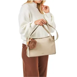 Umhängetasche RIEKER "Marmor", Damen, Gr. B/H/T: 29cm x 19cm x 9cm, weiß (ivory), Lederimitat, unifarben, Taschen, Schultertasche Damen Tasche mit viel Stauraum