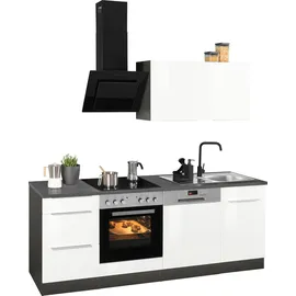 kochstation Küchenzeile 220 cm Weiß