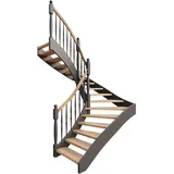 DOLLE Geschosstreppe Estoril 1/4-gewendelt 252-280 cm Holz
