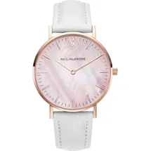 Paul Valentine Damen Armbanduhr ROSE GOLD PINK SEASHELL WHITE 36 MM PV36616