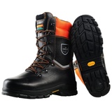 WOODSafe, Herren Schnittschutzstiefel, Klasse 1, S3, schwarz/orange - Forststiefel KWF-geprüft, Größe 44 EU