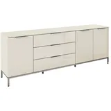 Rauch Kombikommode 200 x 72 x 42 cm Beige / Glas Beige (Champagner)