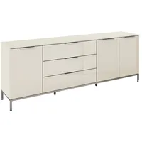 Rauch Kombikommode 200 x 72 x 42 cm Beige / Glas Beige (Champagner)