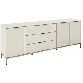 Rauch Kombikommode 200 x 72 x 42 cm Beige / Glas Beige (Champagner)
