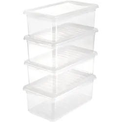 Keeeper - Set mit 4 Aufbewahrungsboxen 5,6L Transparent, Kollektion Bea