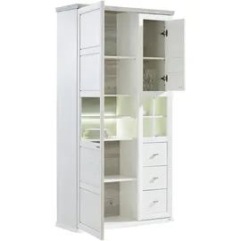 hom'in Vitrine CAMRON 110 x 43 x 209 cm Grau/Weiß