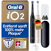Oral-B iO Series 2 Night Black + 2. Handstück Calm Pink + Reiseetui + Aufsteckbürsten-Etui