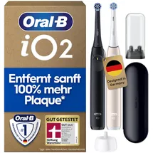 Oral-B iO Series 2 Night Black + 2. Handstück Calm Pink + Reiseetui + Aufsteckbürsten-Etui