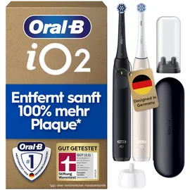 Oral-B iO Series 2 Night Black + 2. Handstück Calm Pink + Reiseetui + Aufsteckbürsten-Etui
