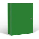 Banjado XXL Medizinschrank Abschliessbar 35x46x15cm Arzneischrank Weiß Aus Metall Mit Motiv Grün