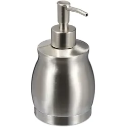Relaxdays Seifenspender, 390 ml, Edelstahl, nachfüllbar, Seife, Duschgel, Badezimmer, Küche, Handseifenspender, silber