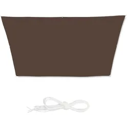 Relaxdays Sonnensegel Trapez, wasserabweisend, UV-beständig, Spannseile, Terrasse, Balkon, Pool, Maße 3x5,5x4x4m, braun