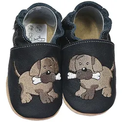 Krabbelschuhe Hund schwarz 26/27 (21⁄2 - 3 Jahre) Krabbelsohle