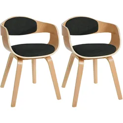 CLP 2er Set Stühle Kingston Stoff natura/schwarz/natura