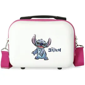Disney Adorable Stitch Kulturbeutel, anpassbar, weiß, 29 x 21 x 15 cm, starres ABS, 9,14 l, 0,6 kg