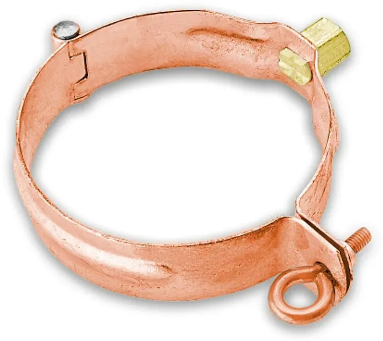 Fallrohrschelle Grömo mit Gewindemutter M10, Kupfer, verschiedene Größen (Ausführung: Ø 150mm)