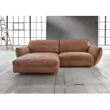 BeType "Be Type Be Chilled, L-Form", in 2 Breiten mit stylischer und offener Nahtführung braun 260 cm x 85 cm x 180 cm