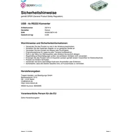 DeLock USB 2.0 zu Seriell 4-Port