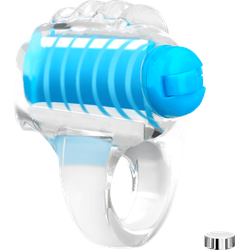 Fingervibrator mit Lamellen, 2,5-6,5 cm, hellblau | transparent