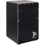Schlagwerk CP91 Cajon Rudiments Hard Coal Stripes Cajon Instrument mit zwei Snare Teppichen 50 x 30 x 30 cm - schwarze Seiten und Front mit schwarzem Kohle Designfurnier - Made in Germany