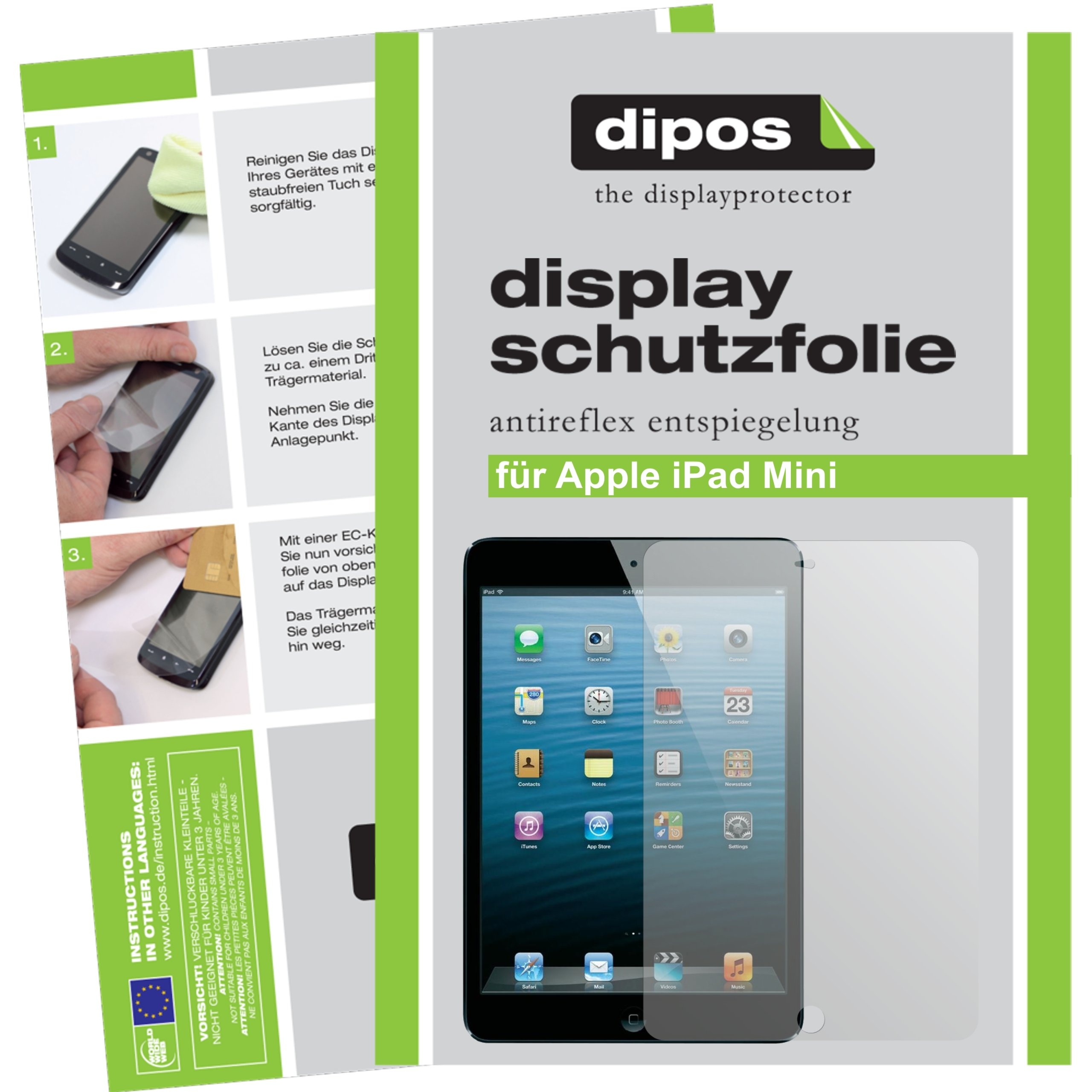 dipos I 6X Schutzfolie matt kompatibel mit Apple iPad Mini/Mini 2 Folie Displayschutzfolie