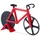 Relaxdays Pizzaschneider Fahrrad 0,0 cm Edelstahl/ Kunststoff Rot/ Schwarz