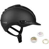Casco Reithelm MISTRALL-2 schwarz M-L (58-60cm) + MyStyle Wechselstreifen gelb reflex
